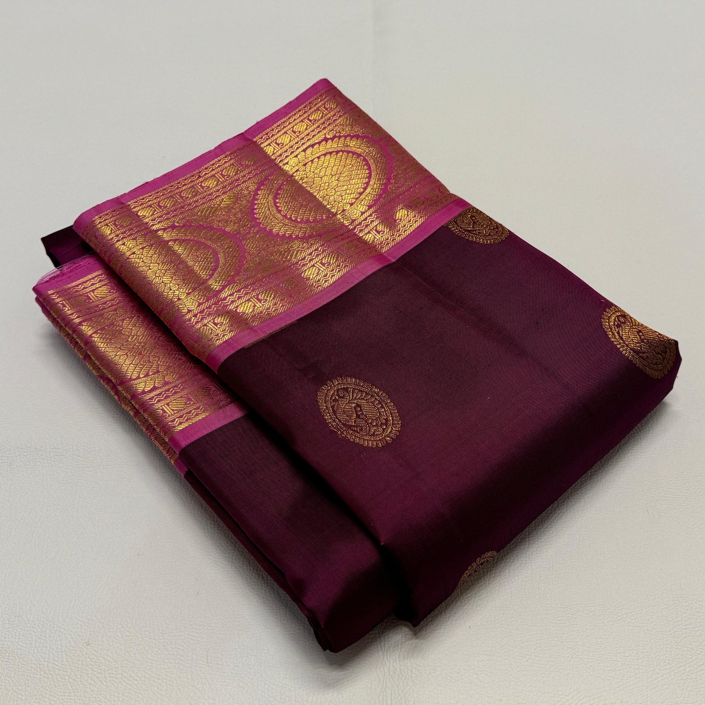 Kanjivaram pure silk handloom double warp contrast grand pallu and blouse *Gold zari 2g*