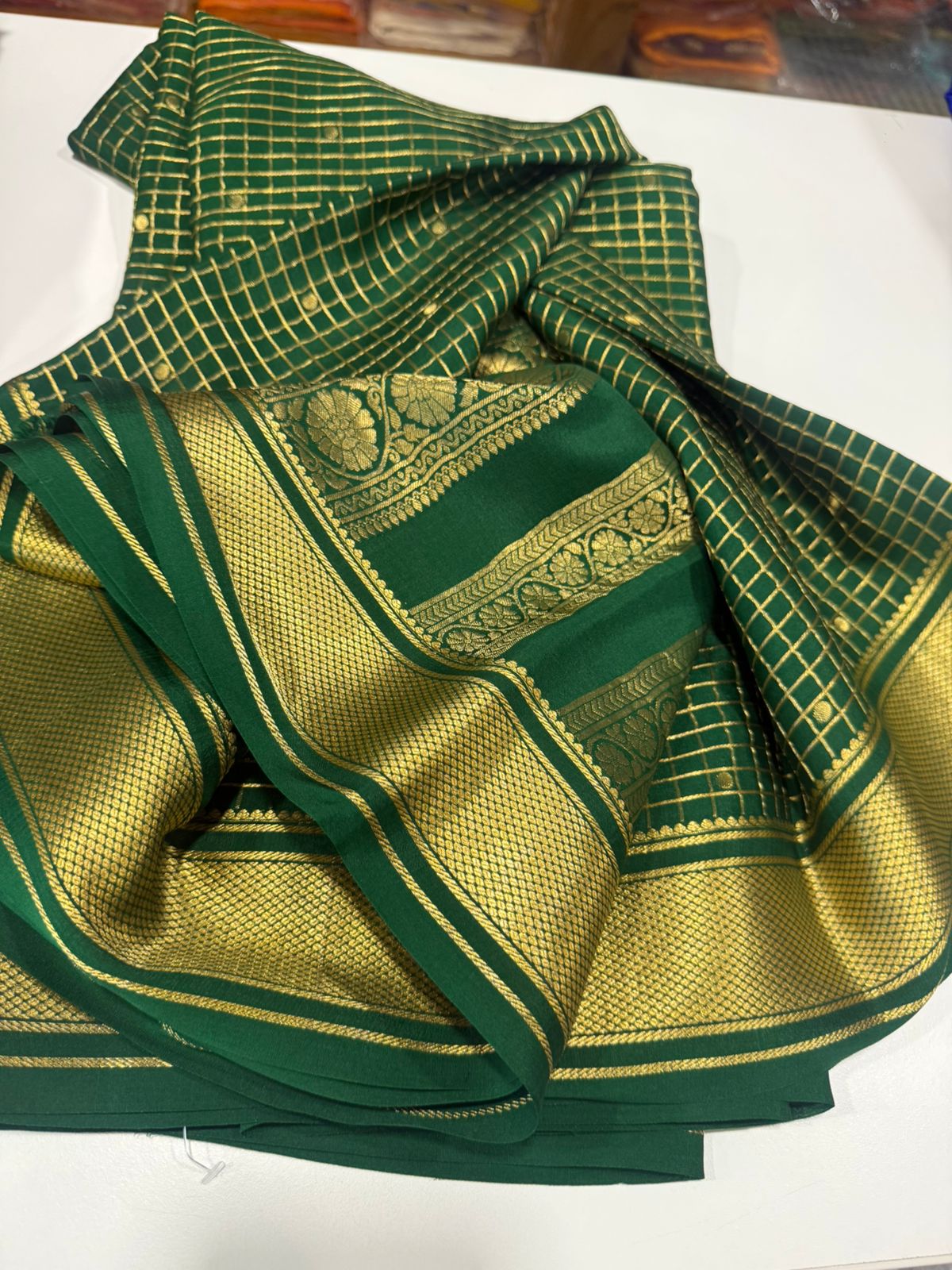 Pure Mysore silk sarees
120grm thickness All exclusive pattern with beautiful colour