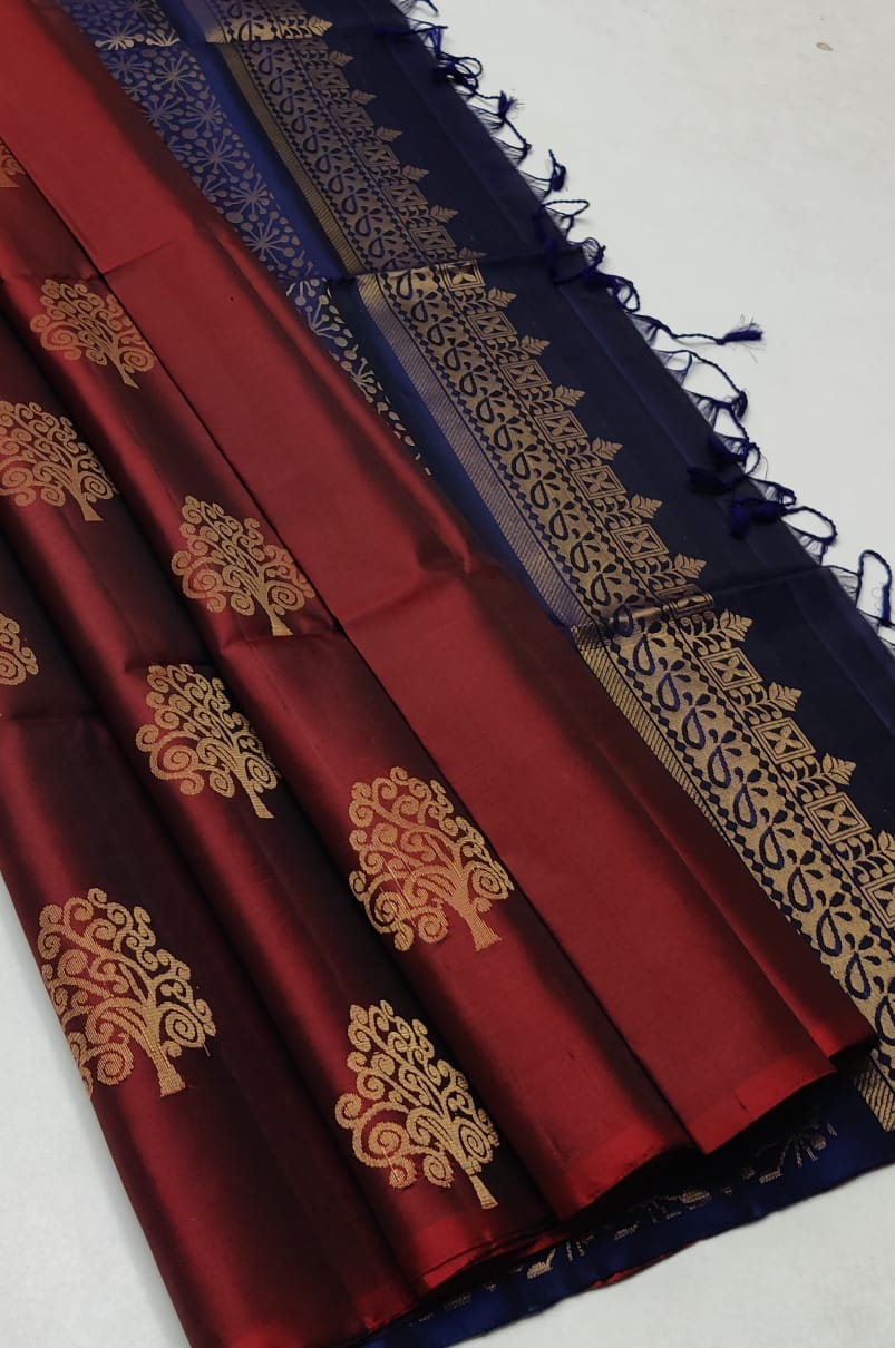 Pure handloom Double warp soft silk saree
Without border