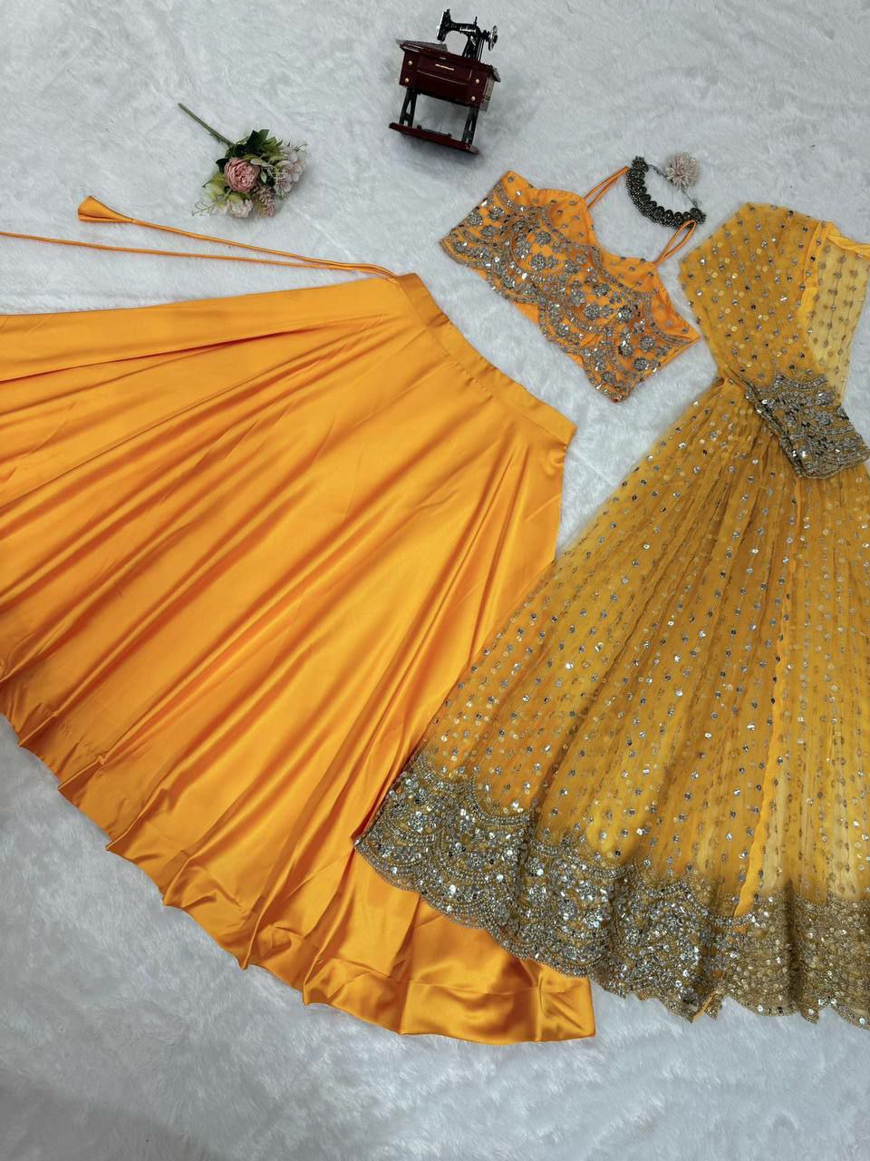 Designer Party wear Lehengha choli
Fabric : Japan satin