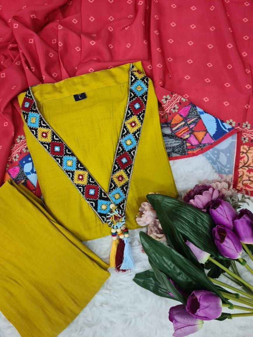 Suti set KAJRI ROMAN SILK WITH HAND WORK