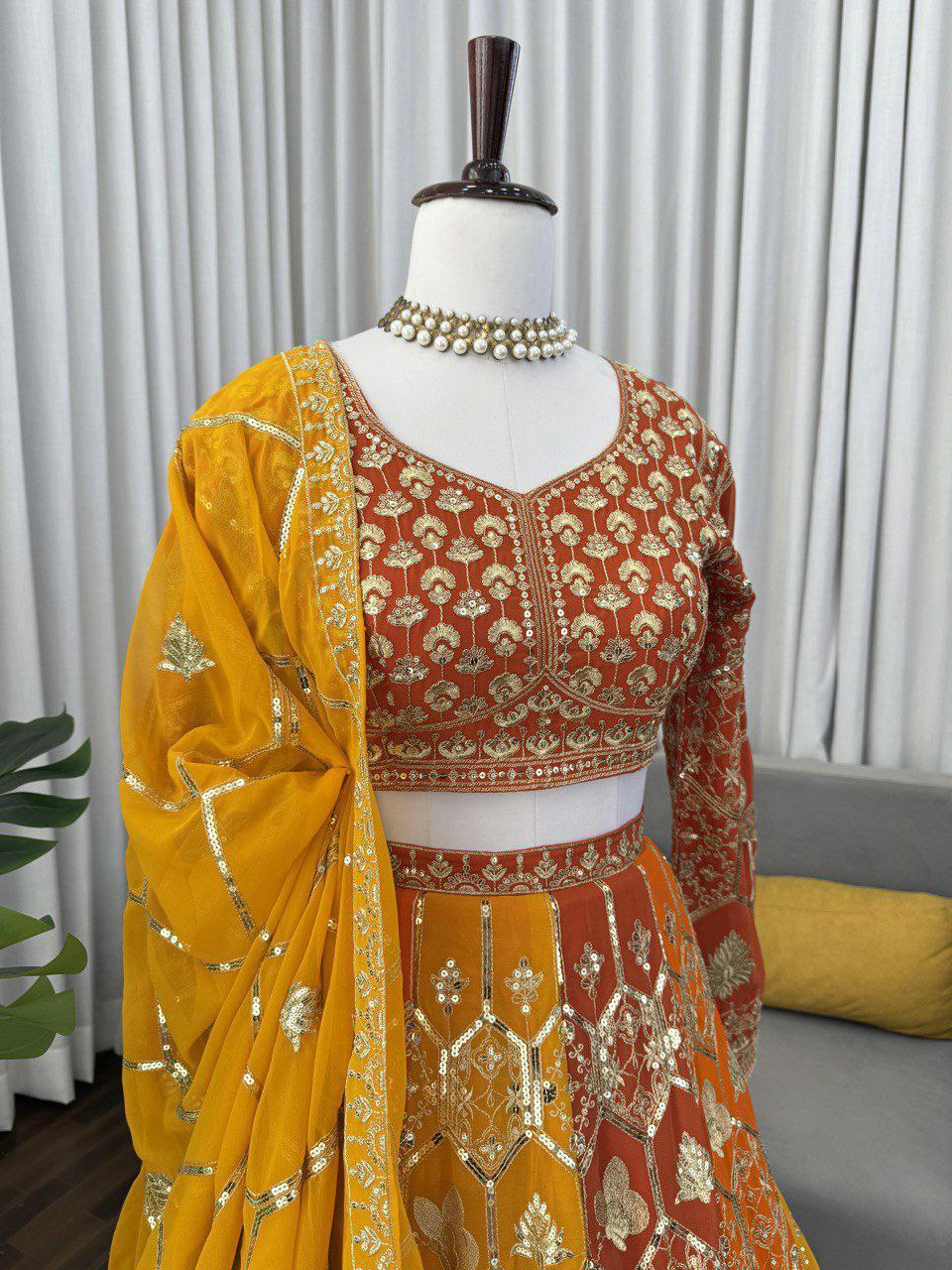 Foux Georgette Lehenga