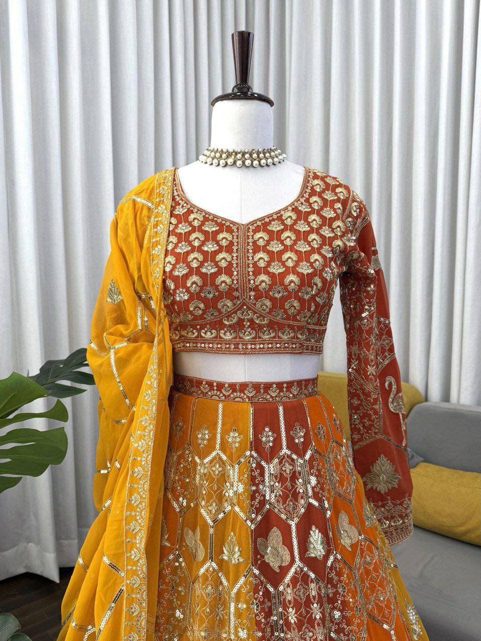 Foux Georgette Lehenga
