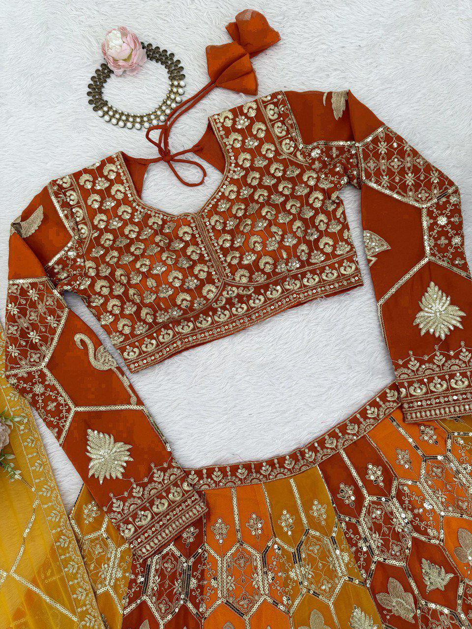 Foux Georgette Lehenga