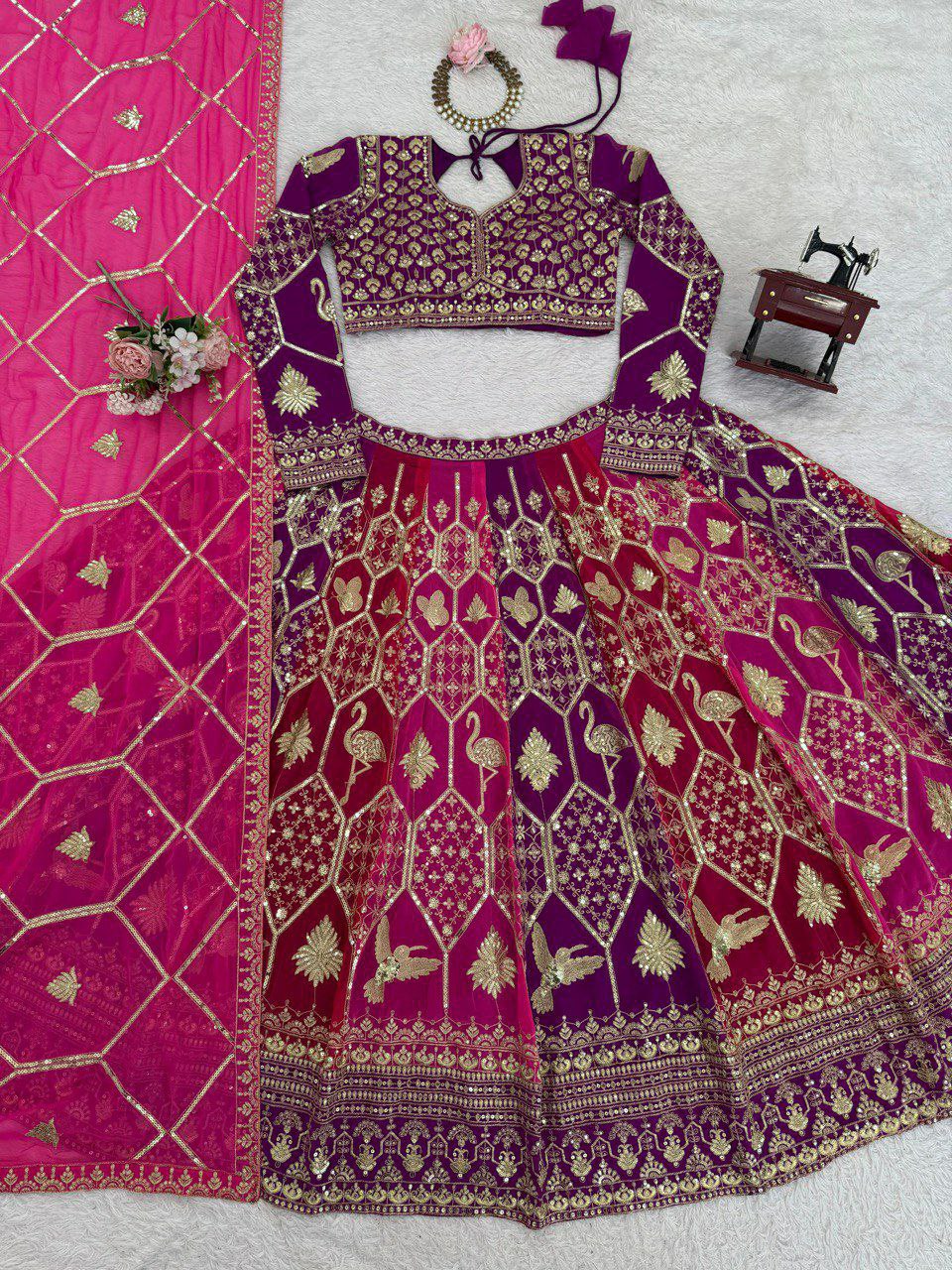 Foux Georgette Lehenga