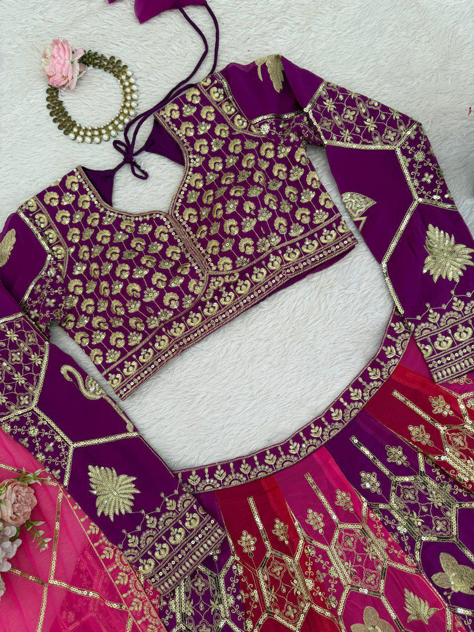 Foux Georgette Lehenga