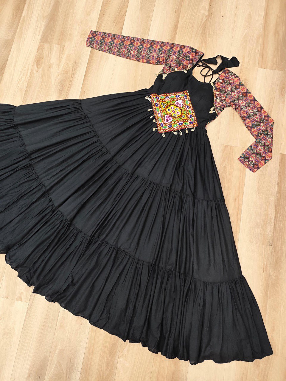 Rich & Radiant Maroon & Black Navratri Gown