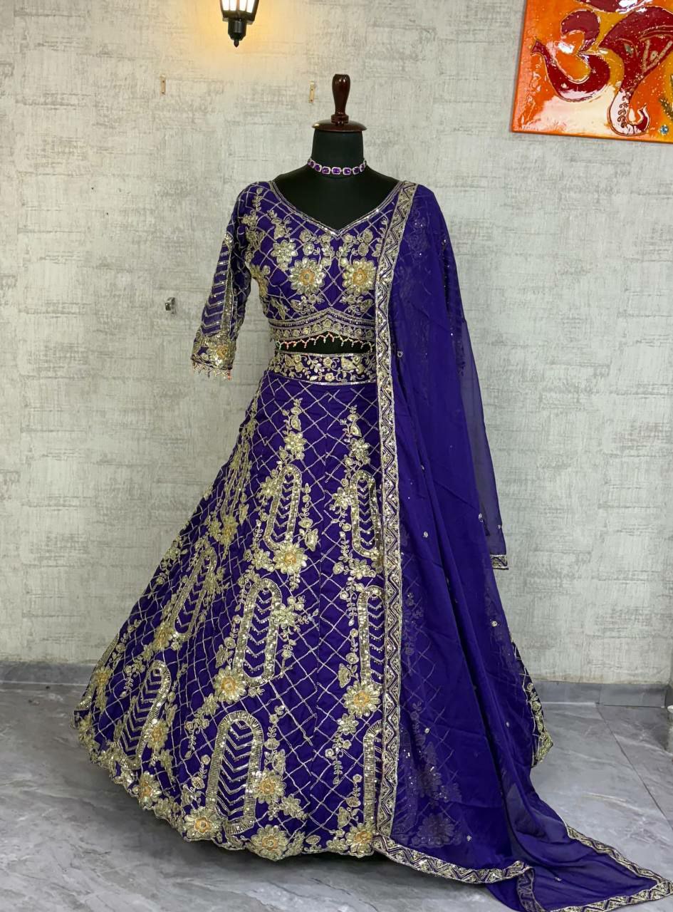 Premium Tubby Silk Lehenga with Sequins Coding Work