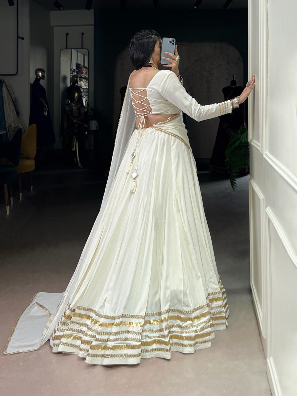 Gold Embroidered Navratri Lehenga Choli