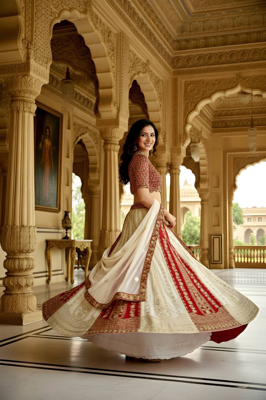 Faux Georgette Lehenga sequence and embroidery work
