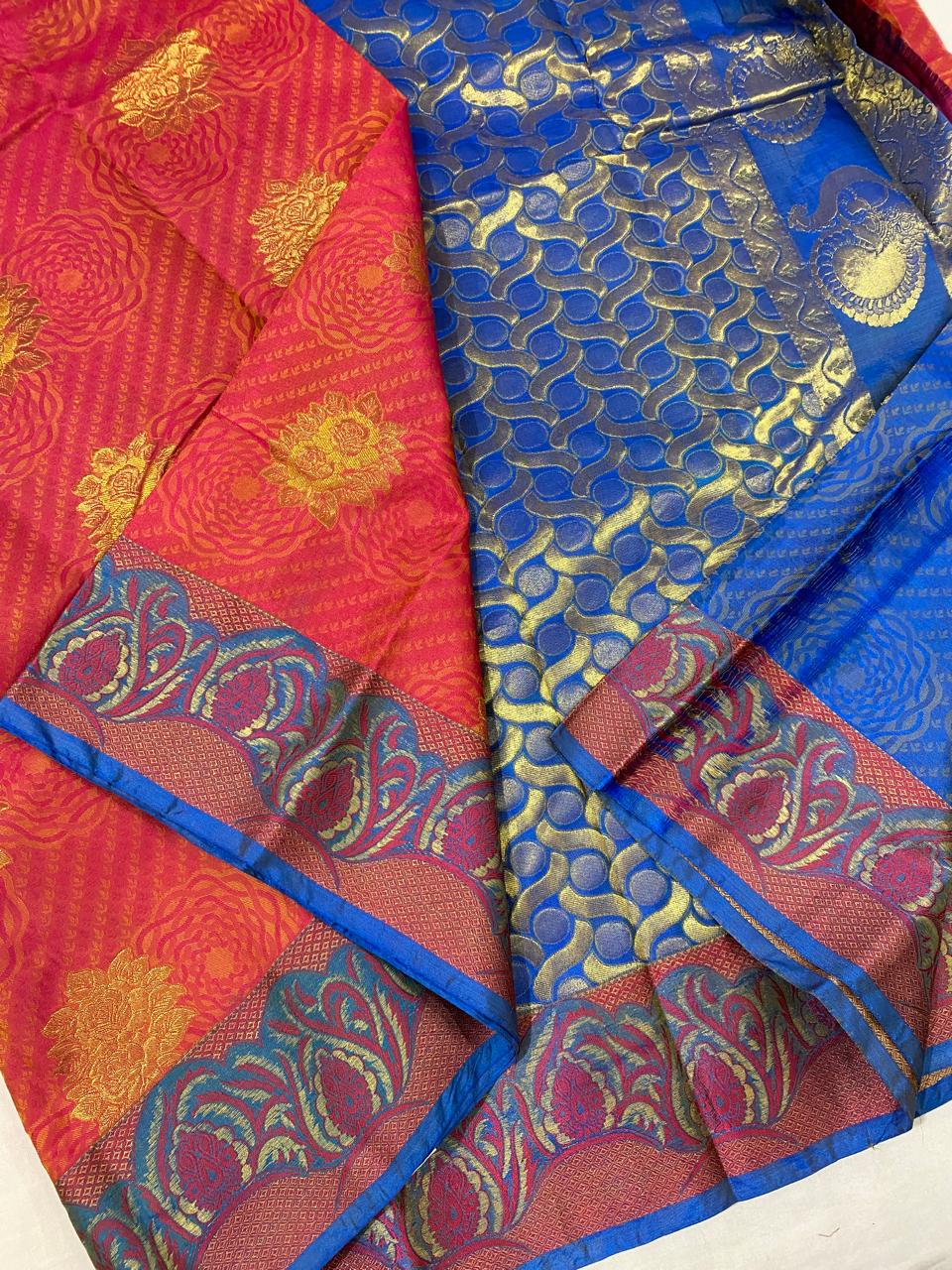 Kanchipuram semi silk sarees
Beautiful Design
beautiful Semi 20%pure mixed soft silk sarees*