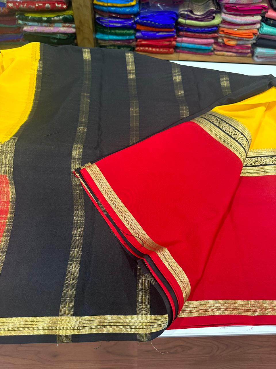 Pure  Mysore silk sarees 
120 grm thickness
