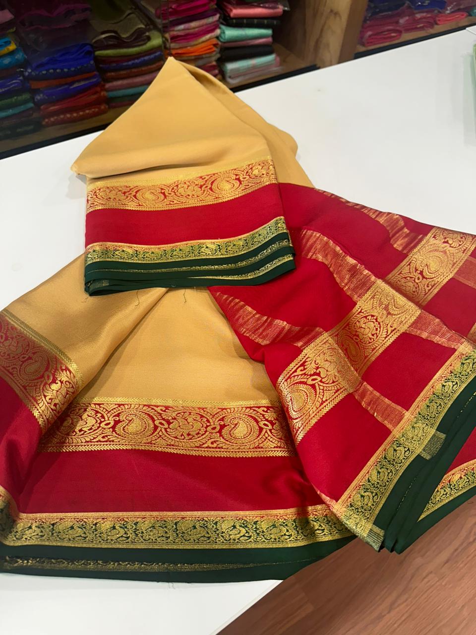 Pure  Mysore silk sarees 
120 grm thickness