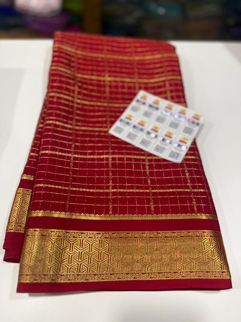 Pure Mysore silk sarees 
120grm thickness All exclusive pattern  with beautiful colour