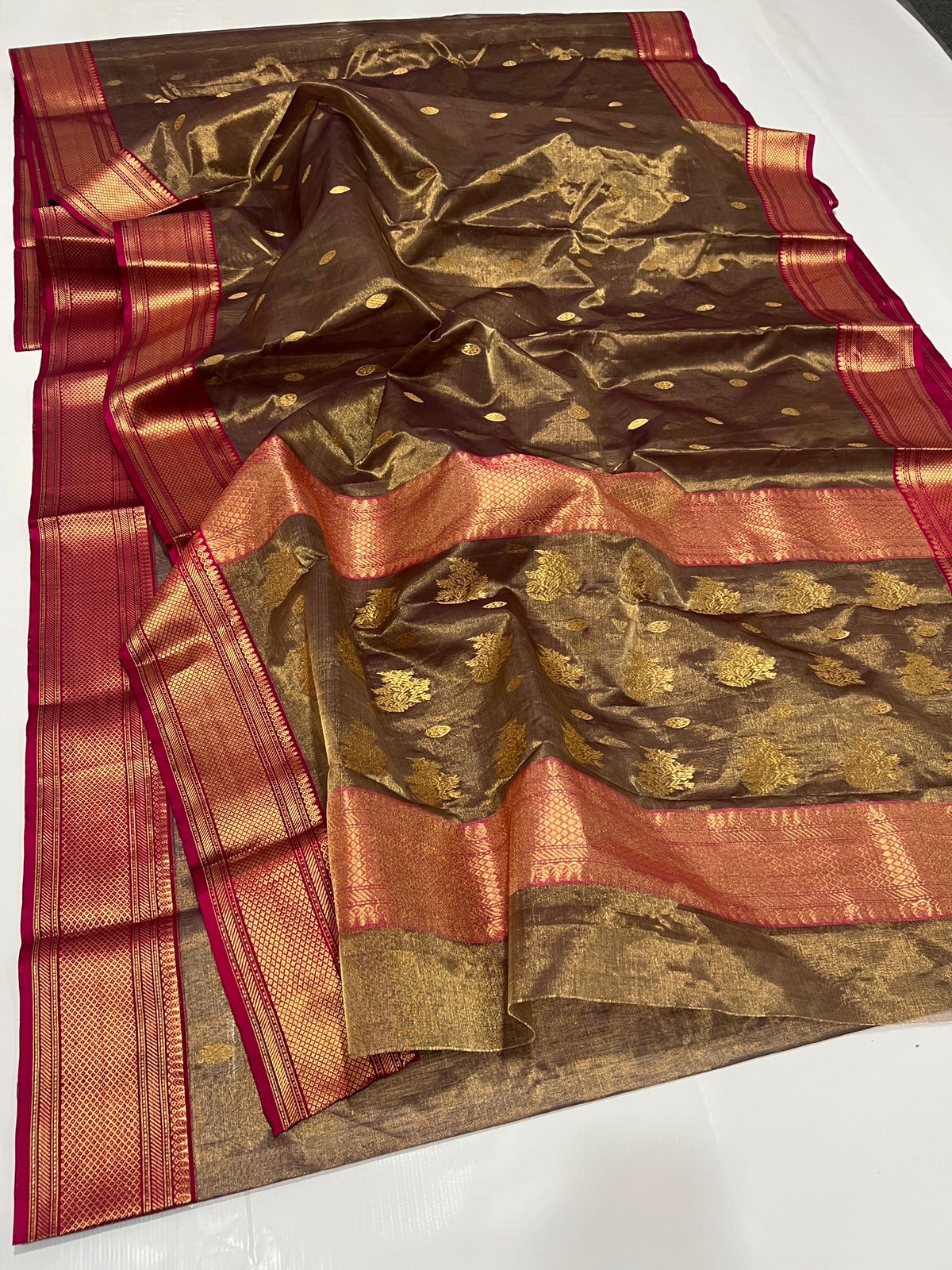 Katan silk tisu saree