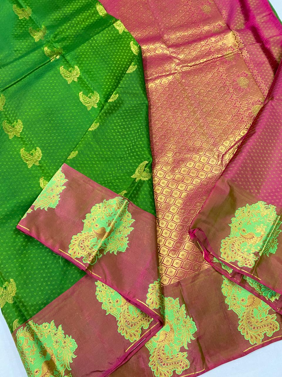 Kanchipuram semi silk sarees
Beautiful Design
beautiful Semi 20%pure mixed soft silk sarees*