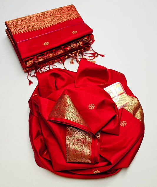 Pure handloom double warp kanchi silks saree