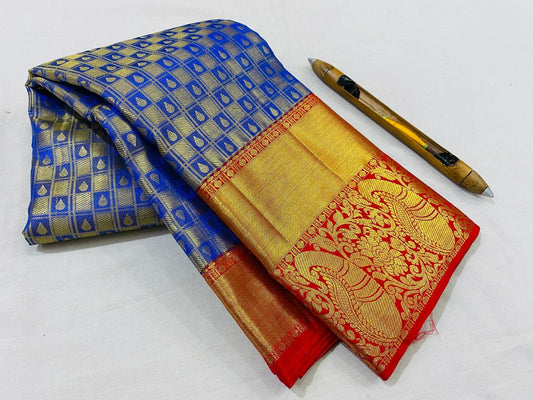 Kanchipuram Handloom pure silk saree
Beautiful fancy Design
gold zari fancy Korvai border wedding beautiful  type sarees*