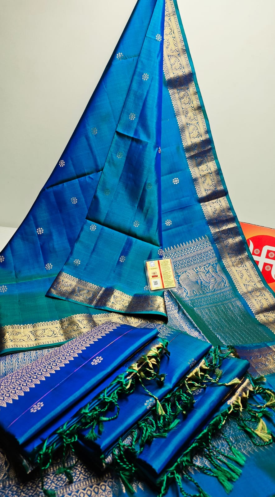 Pure handloom double warp kanchi silks saree
