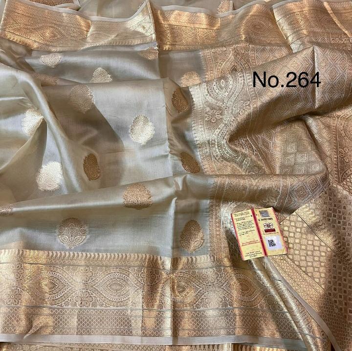 Banarasi Kora Organza Dyble Silk Sarees Good Quality Weaving Design