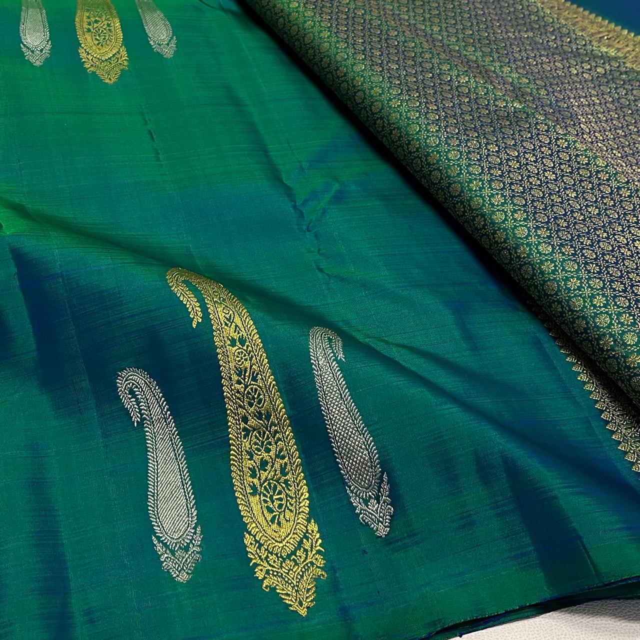 Kanjivaram pure silk handloom double warp self grand pallu and blouse *480 butta*
