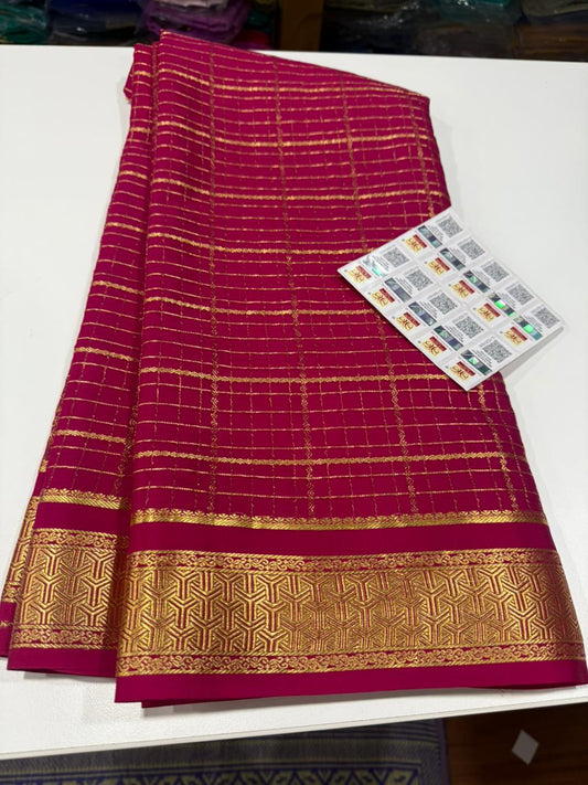Pure Mysore silk sarees 
120grm thickness All exclusive pattern  with beautiful colour