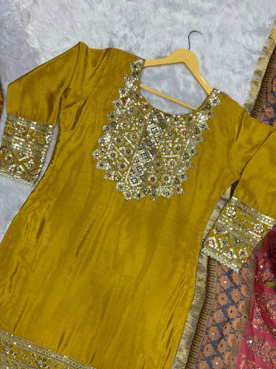 KURTI WITH PLAZZO AND DUPATTA SUIT SET