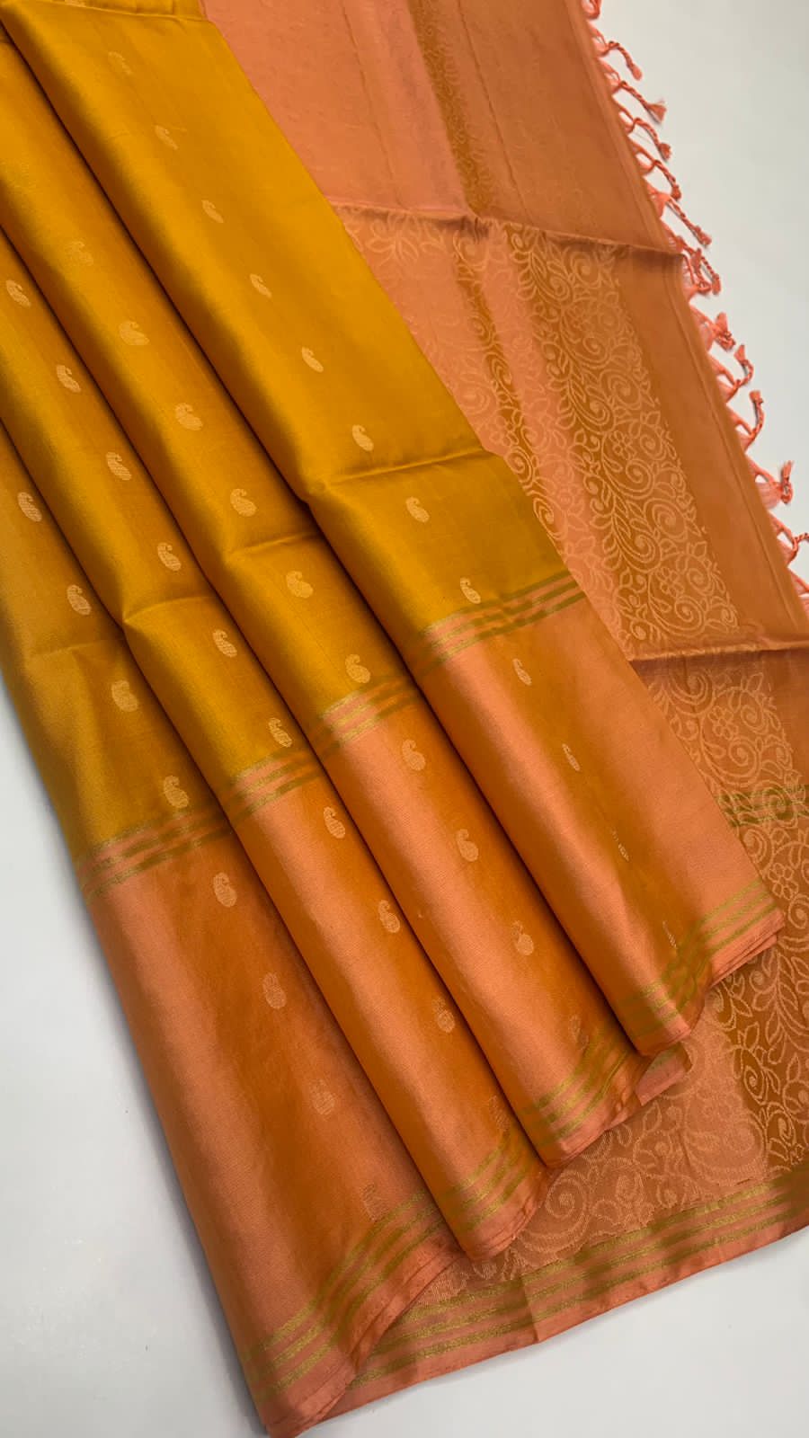 Pure handloom fancy design borderless Double warp soft silk sarees collections with contrast Pallu and blouse