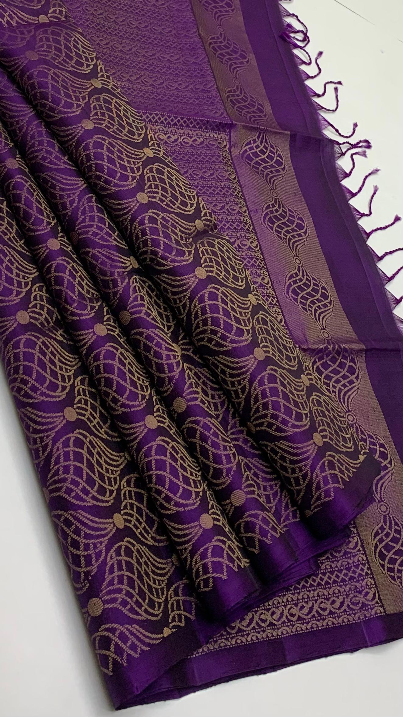 Pure handloom borderless  Bridal Double warp soft silk sarees collections