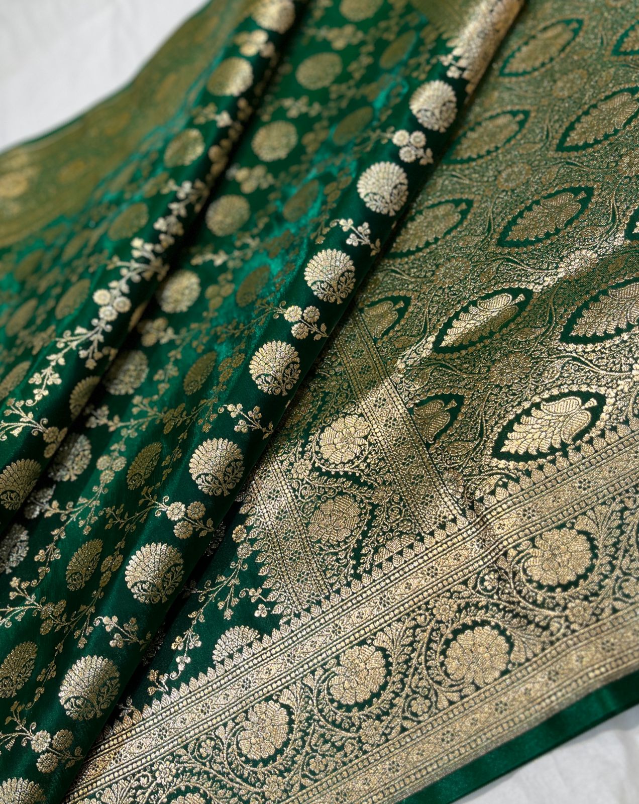 BANARASI HANDLOOM KATAN SILK SAREES GOOD QUALITY WEAVING DESIGN*