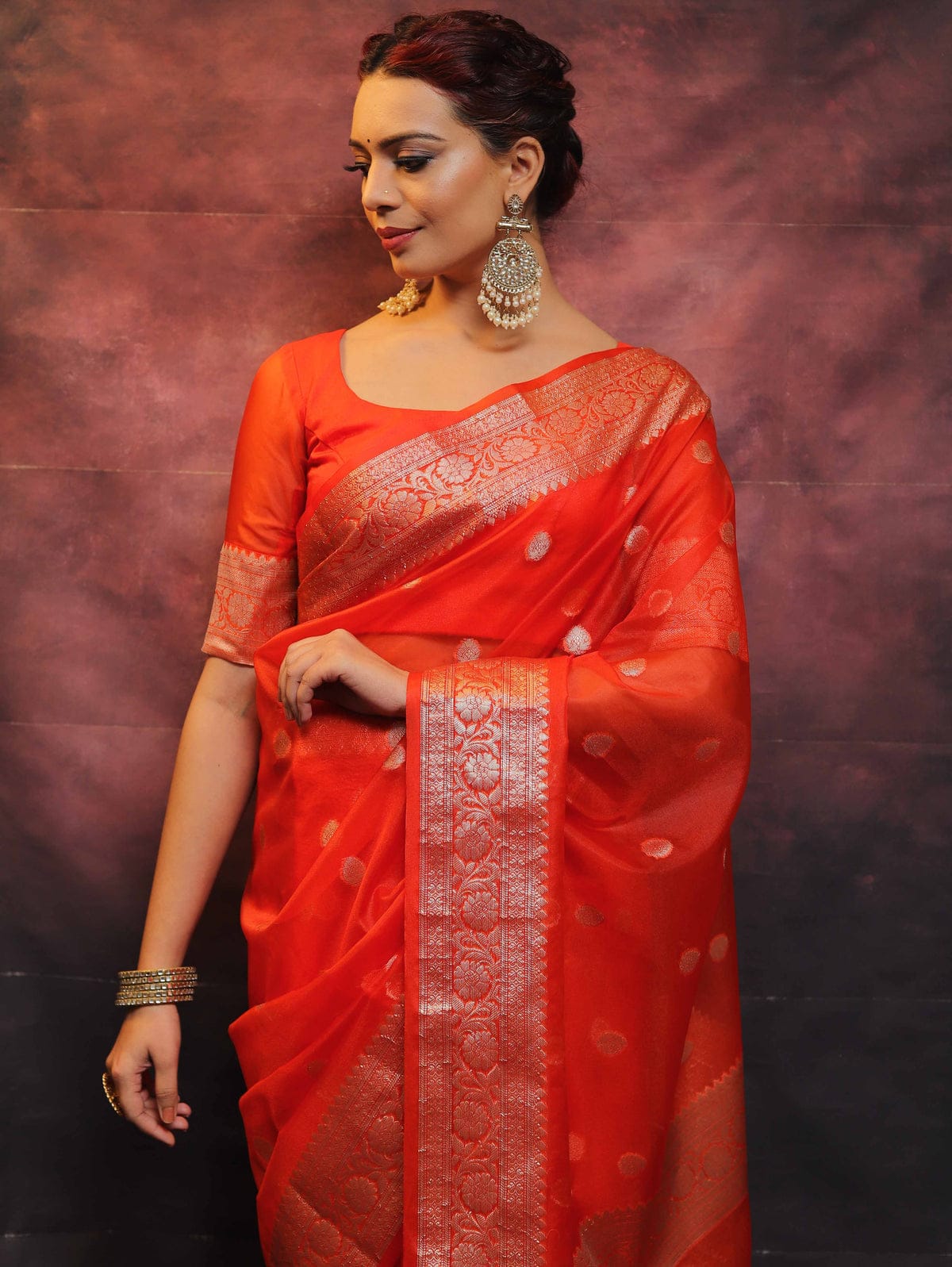 BANARASI SEMI KORA ORGANZA DYBLE SILK SAREES VERY GOOD QUALITY WEAVING DESIGN