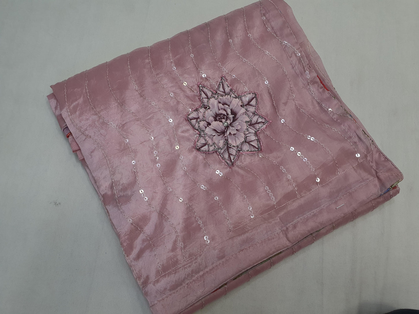 ALLOVER SEQUENCE WORK FLORAL BUTTA WITH KHATLE WORK ON CRUSH GEORGETTE*
Saree