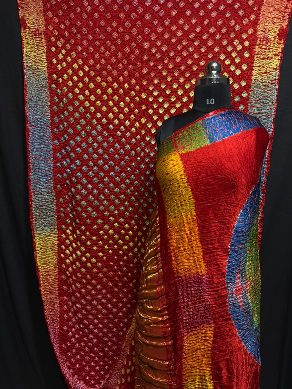 Sibori contrast Saree Fabric Modal Silk Multi Sibori dotts Heavy Tissue pallu
Handcrafted item
Best quality & color
Exclusive collection