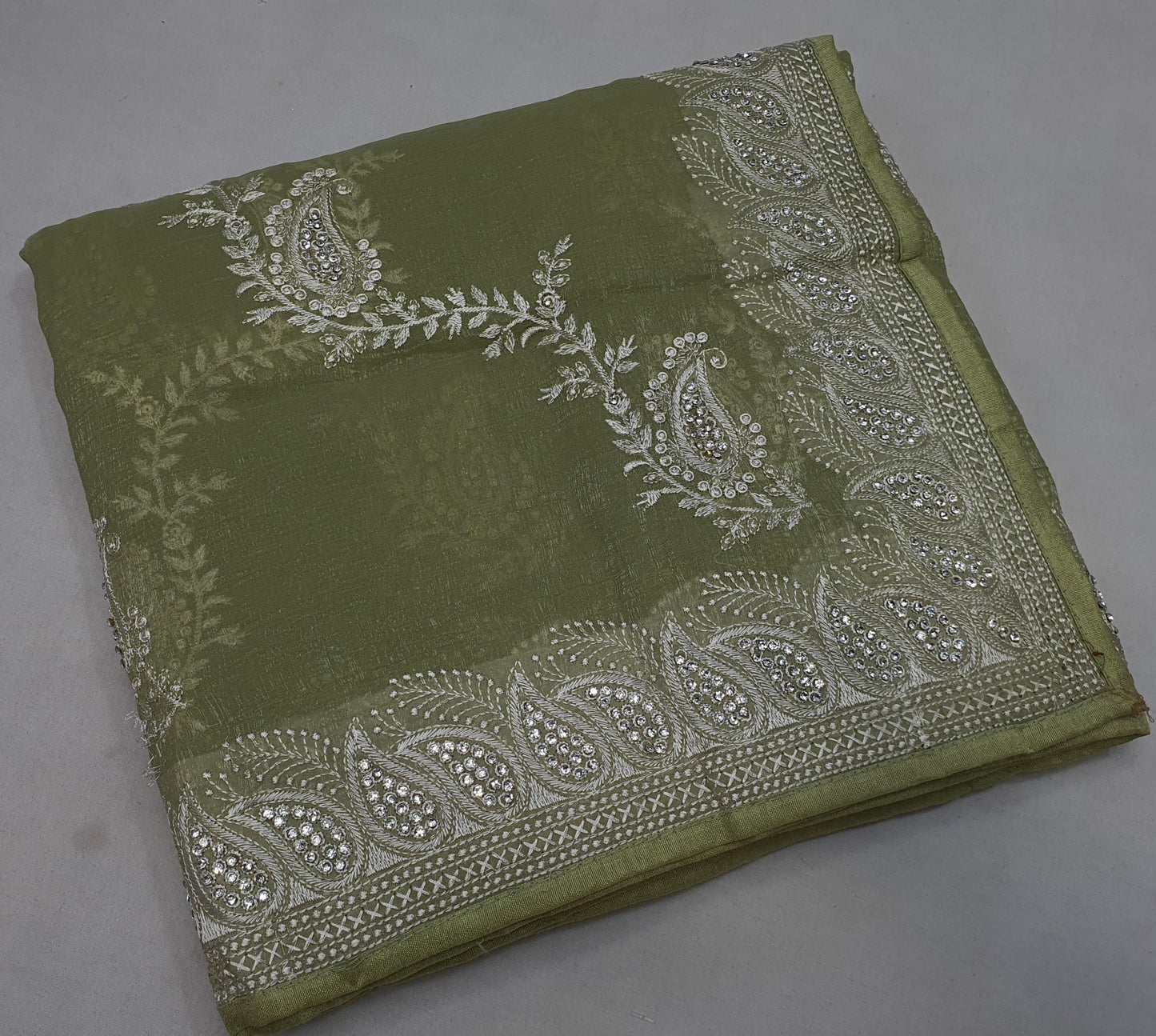 ALLOVER REASHAM JALL AND BORDER ON GEORGETTE* Saree