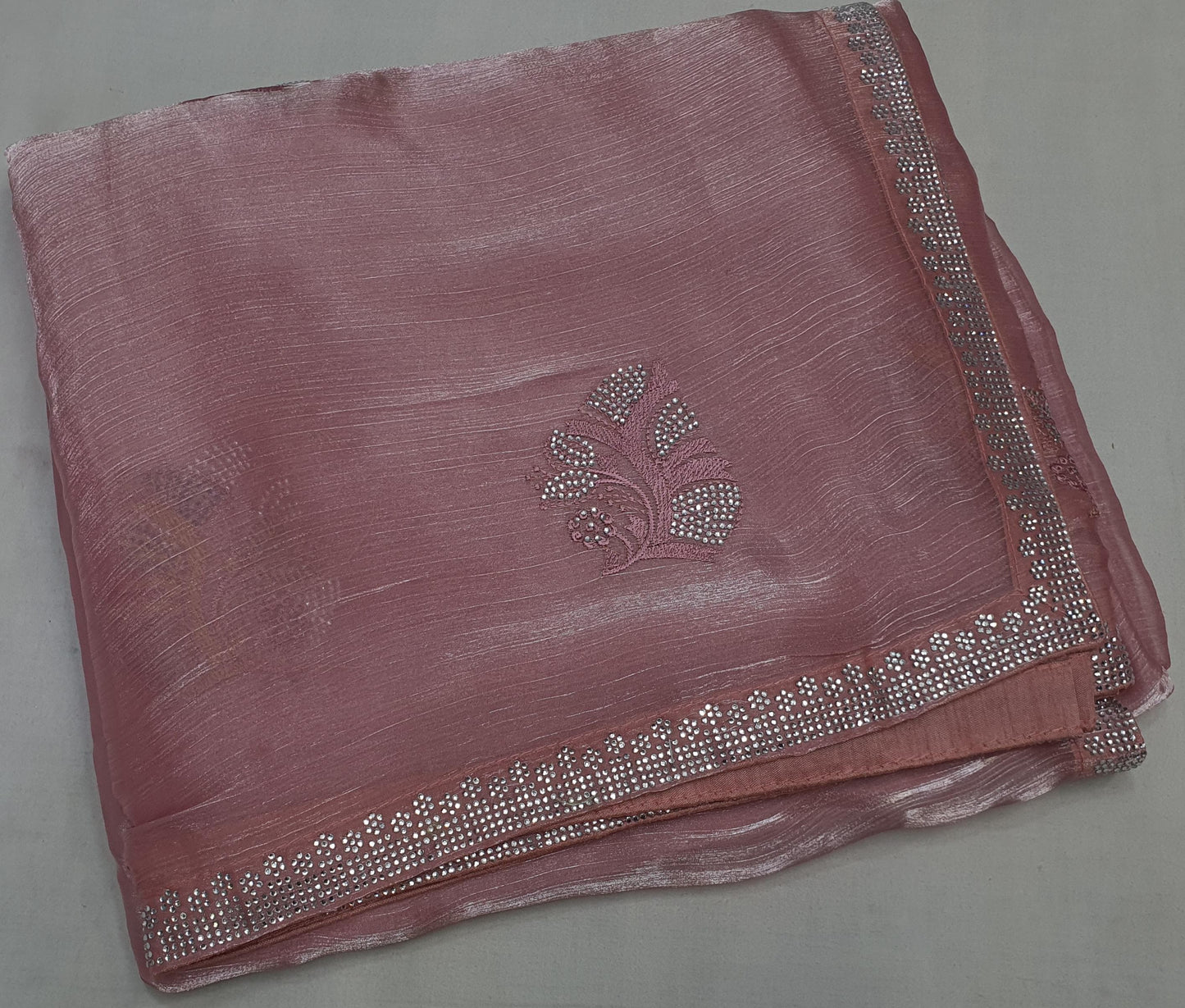 ALLOVER REASHAM BUTTA AND JARKAN STONE WORK AND BORDER ON JIMMY CHOO*saree