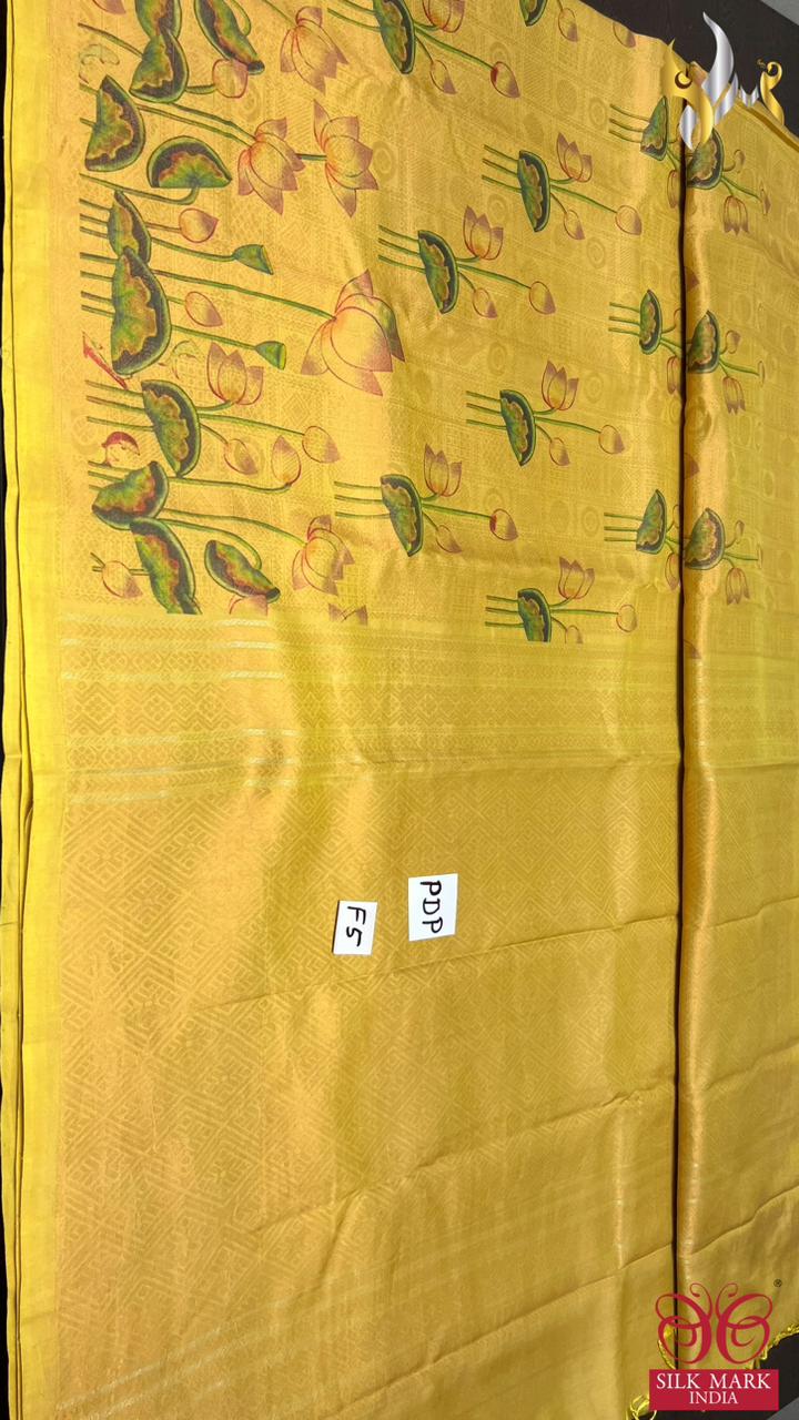Original kanchipuram handloom double vaarppu  exclusive  TRADITIONAL PICHAWAI DESIGN DIGITAL PRINTED Sarees* 
*Vibrant New colour shades*
*It’s 100% hand loom weaving saree*