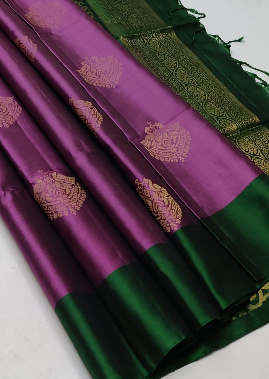 Pure handloom Double warp soft silk saree
Fancy design on silk Sarees
Contrast pallu and blouse
Silkmark certified