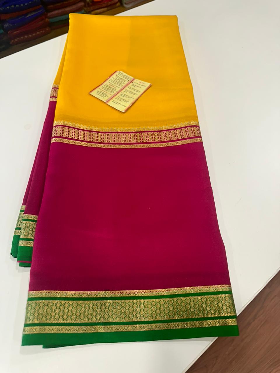 Pure  Mysore silk sarees 
120 grm thickness