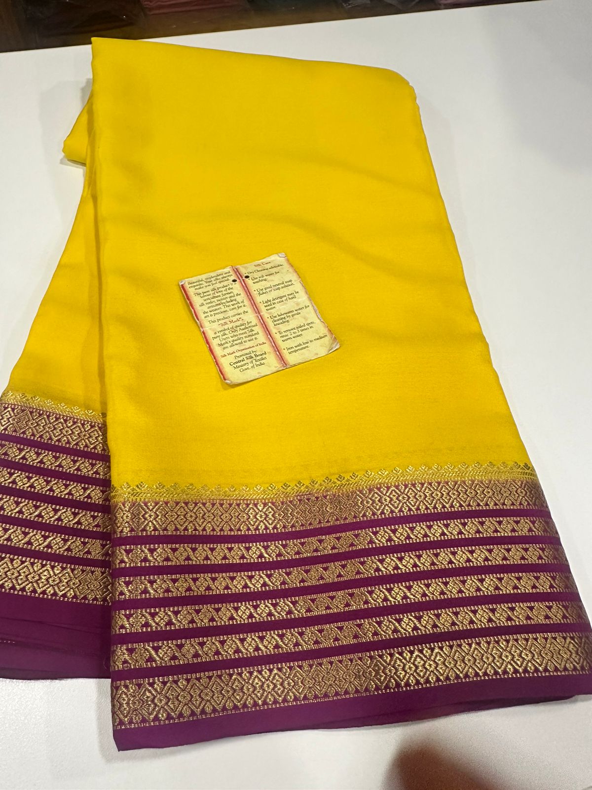 Pure Mysore silk sarees 
110 grm thickness  
Silk mark certified
Traditional lines border mysore silk sarees which comes with beautiful color combination