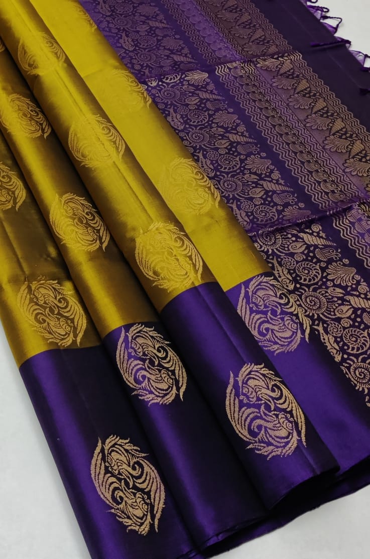 Pure handloom Double warp soft silk saree
Without border