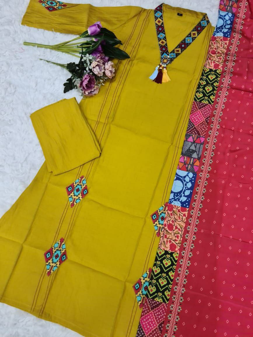 Suti set KAJRI ROMAN SILK WITH HAND WORK