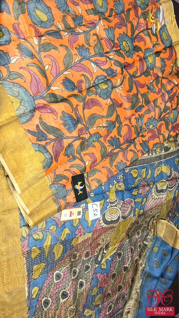 Original PenKalamkari handpaint Tussar silk sarees
Natural organiccolour used on painting