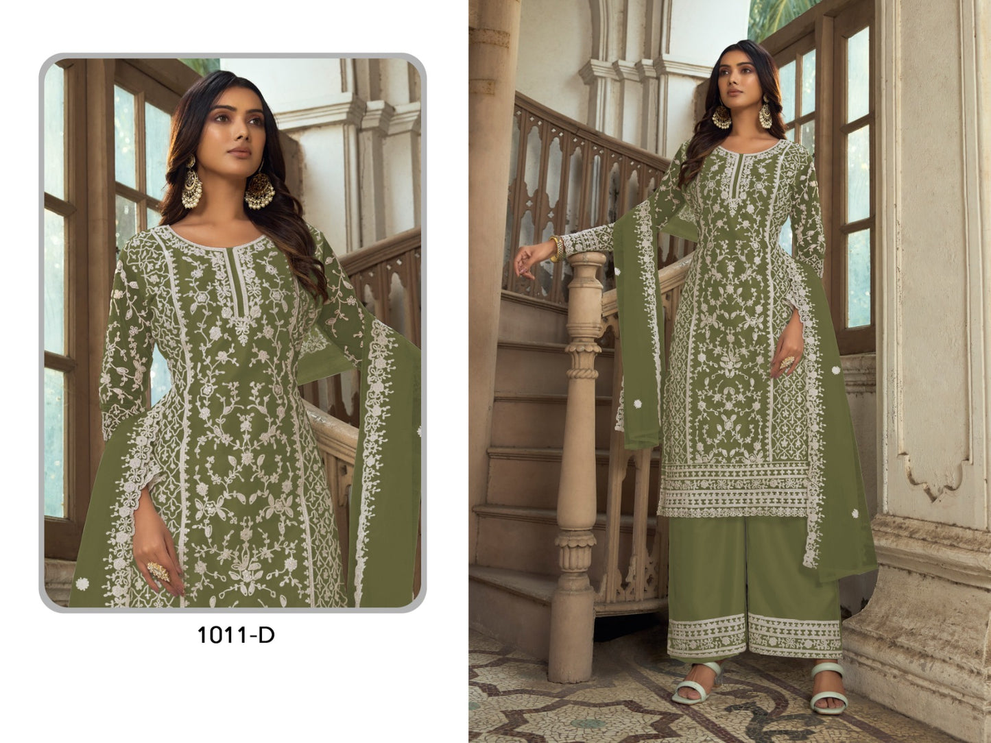 Designer plazo suit set
Top Fabric-Heavy Butterfly Net 
Bottom Fabric-Heavy Butterfly Net 
Dupatta Fabric-Heavy Butterfly Net 
Size-Semi Stitched