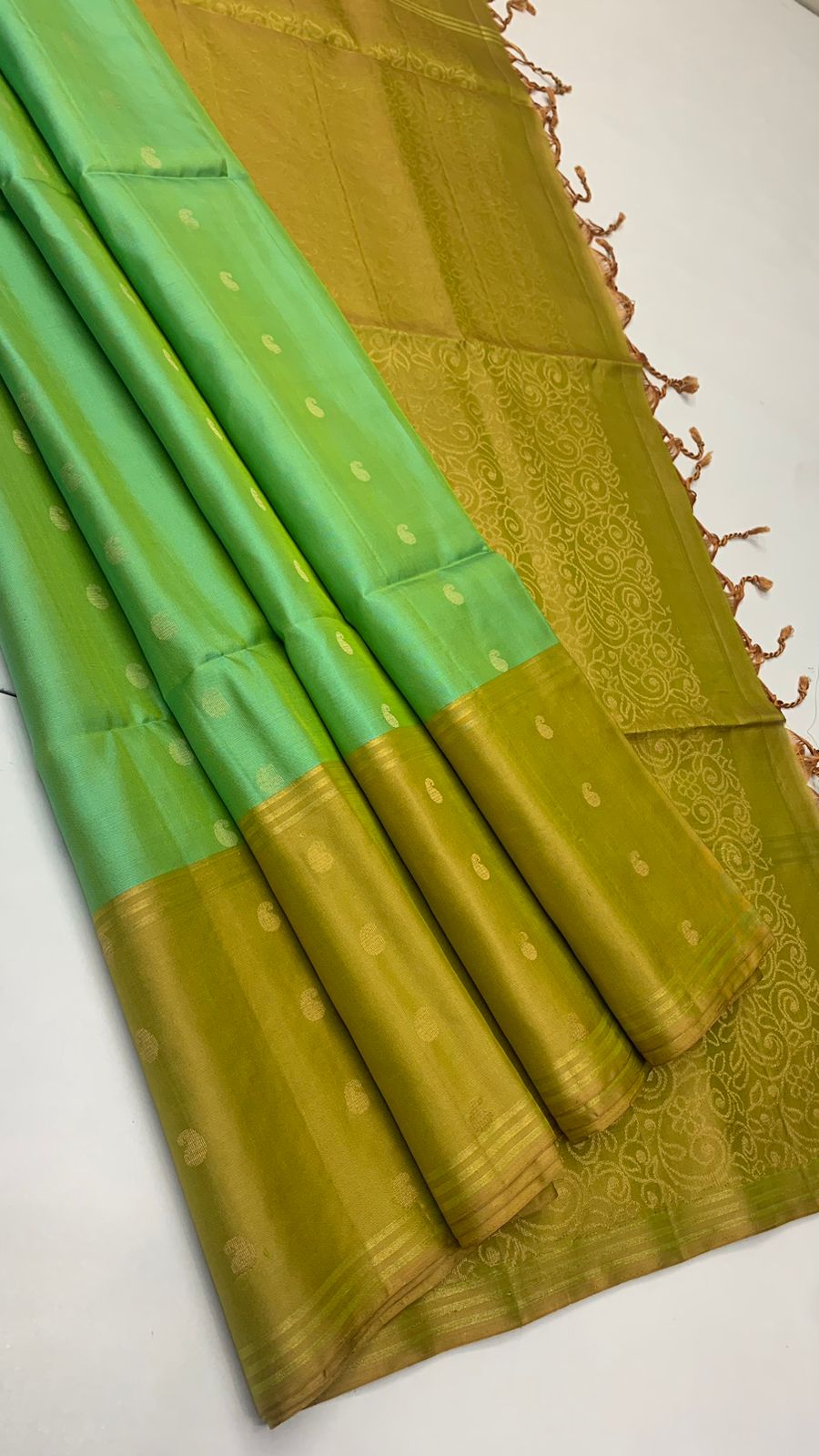 Pure handloom fancy design borderless Double warp soft silk sarees collections with contrast Pallu and blouse