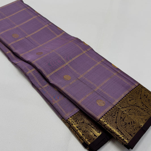 Kanjivaram pure silk handloom double warp contrast grand pallu and blouse *Checks bridal 2g