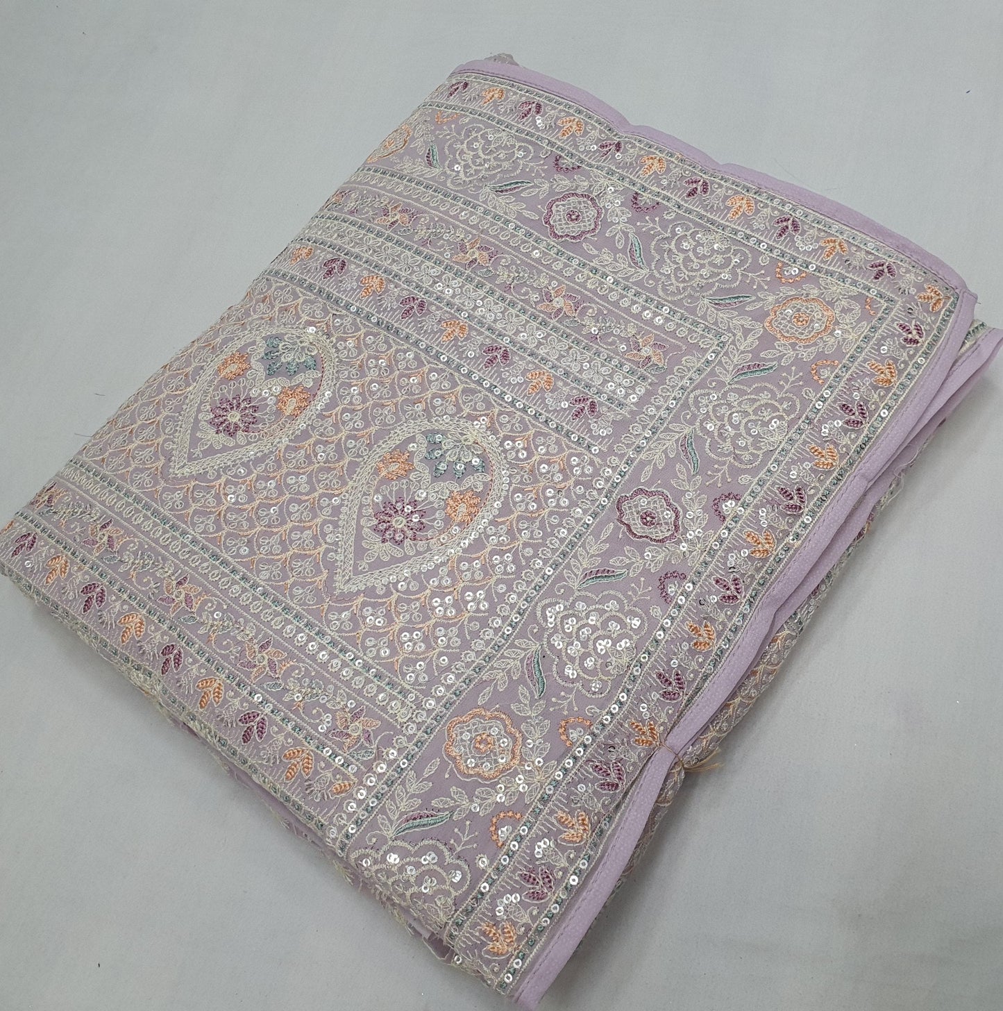 Allover lucknowi chikankari work with parsi work on Georgette*
Saree