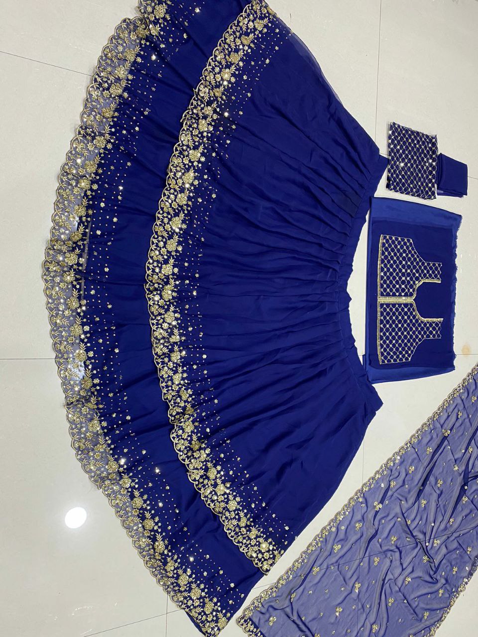 Designer fancy lehenga choli Lehnga : Heavy Bangloury Silk
Work : Embroidery And Original Mirror Work