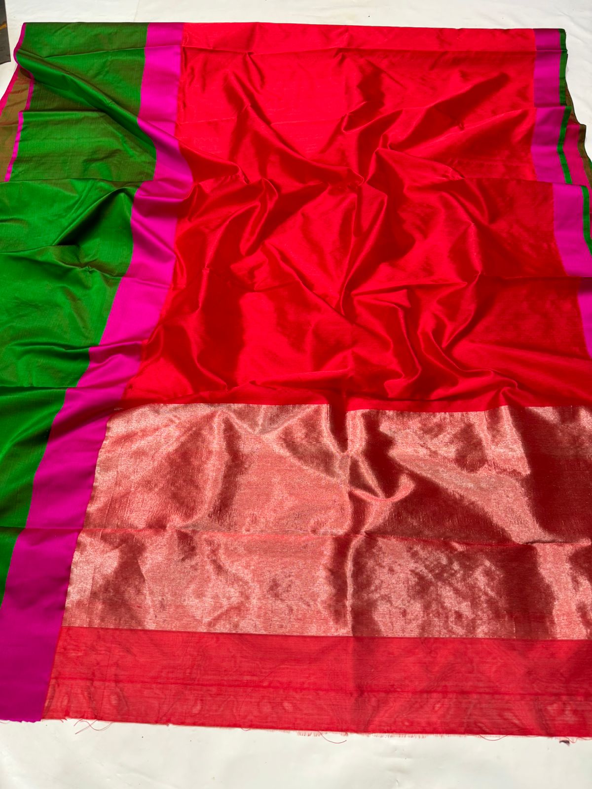 Pattu silk masroo border without blouse