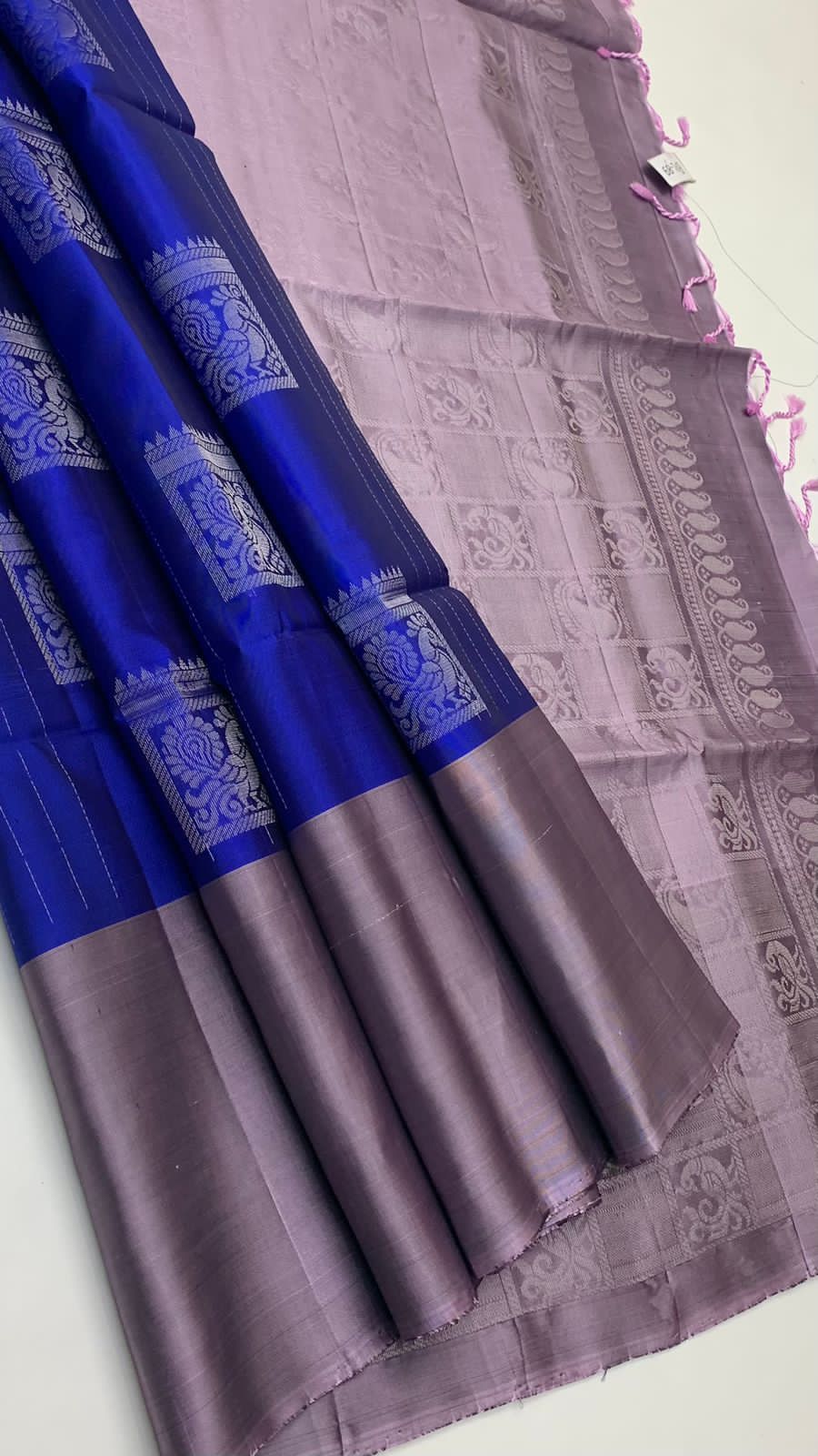 Pure handloom bhutta design borderless Double warp soft silk sarees collections ..with contrast Pallu and blouse