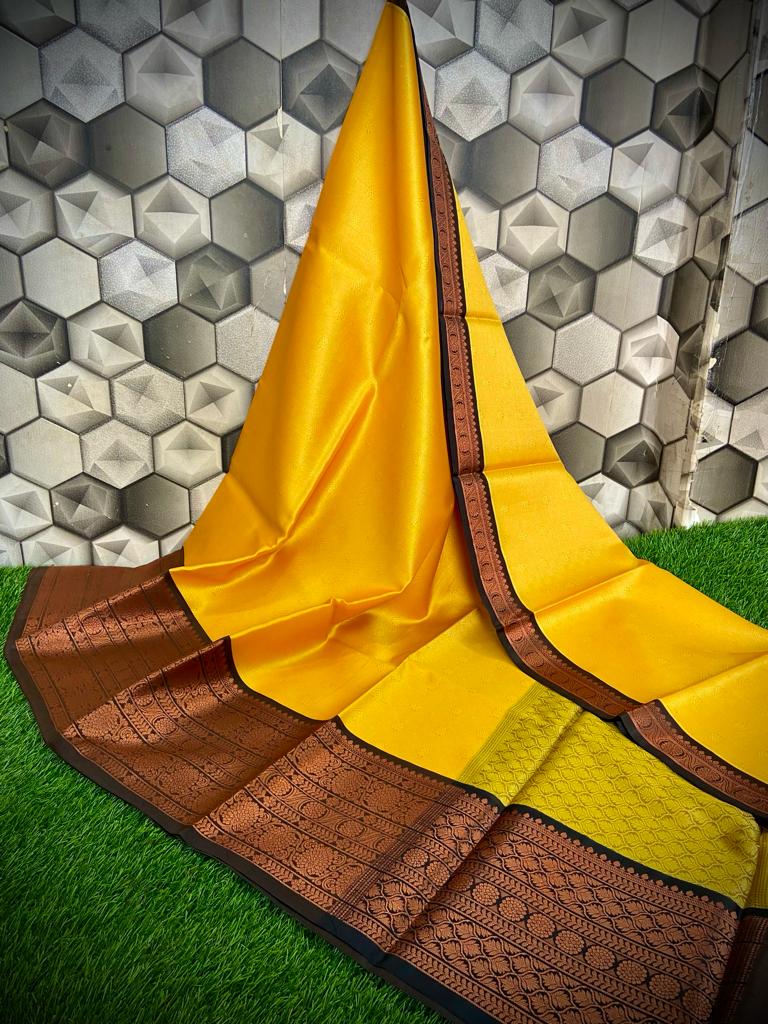 Handwoven Banarasi Kora Muslin Tanchui Saree*
Beautiful Kanchi Bodar Design Body*
